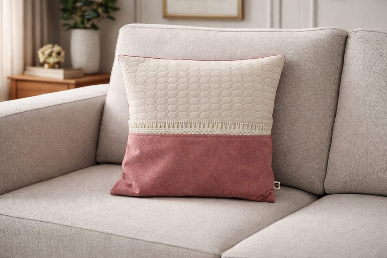 Two-Tone Textured Kelly Cushion Cover- (Size: 16 x 16 Inches)
