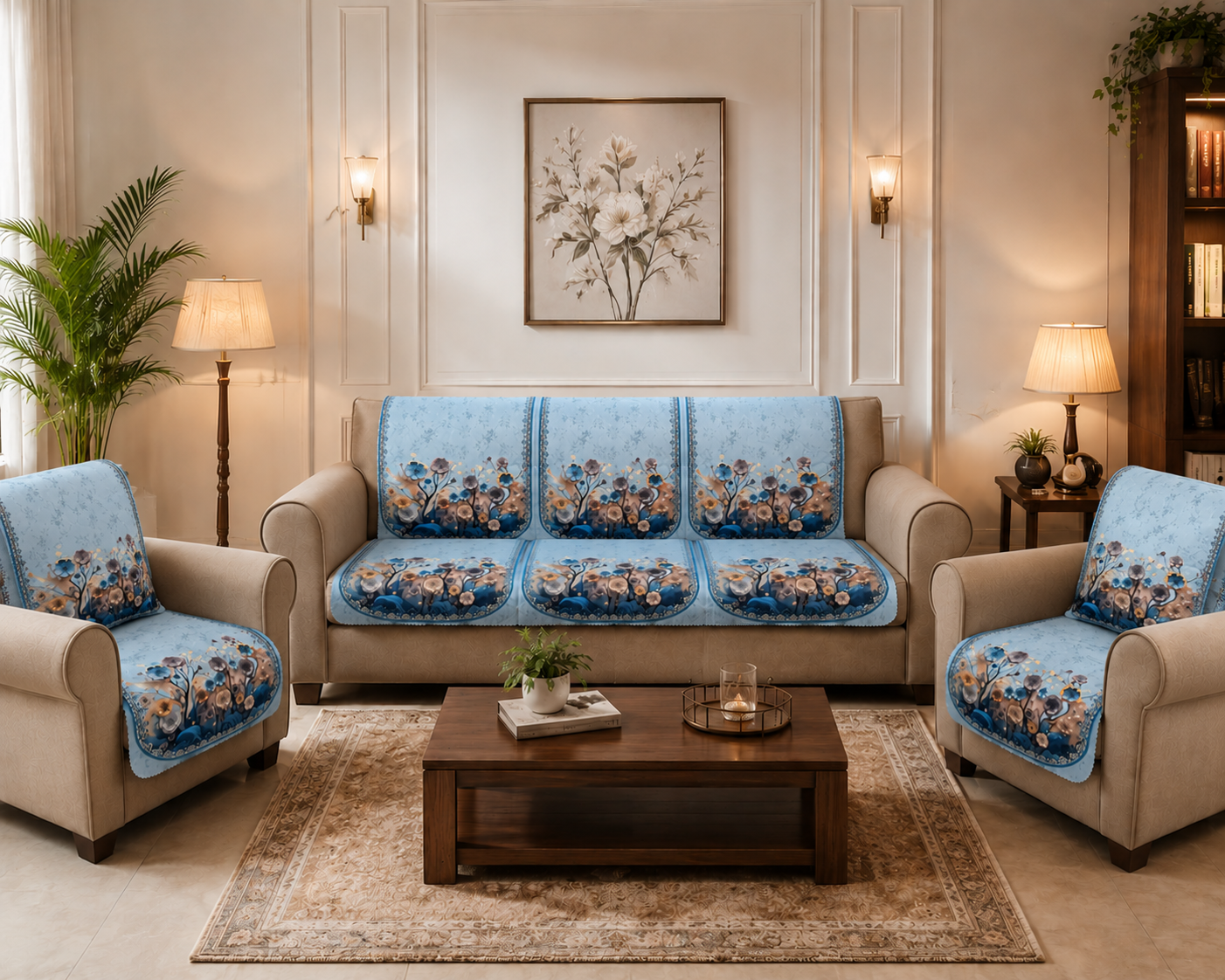Digital Art Velvet Sofa Cover Set